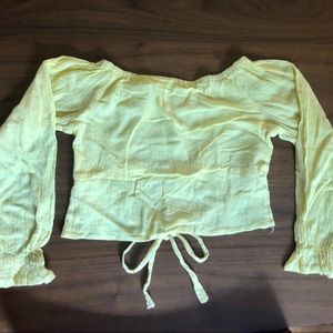 Vintage off the shoulder yellow crop top
